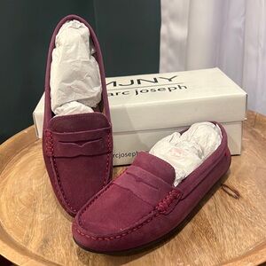 MJNY by Marc Joseph purple loafers.